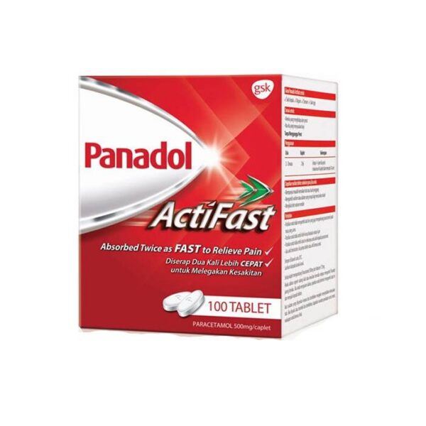Panadol Actifast Tablet fast-acting paracetamol for headache, fever and pain relief | DoctorOnCall Malaysia