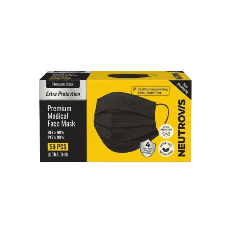 Nu3Guard Extra Comfort 4Ply Medical Mask 50s - black