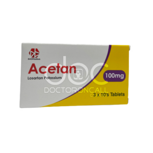 Acetan 100mg Tablet | losartan | hypertension kidney protection ARB tablet | DoctorOnCall Malaysia