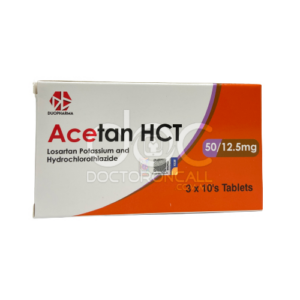 Acetan HCT 50/12.5mg Tablet | losartan hydrochlorothiazide | hypertension combination diuretic tablet | DoctorOnCall Malaysia