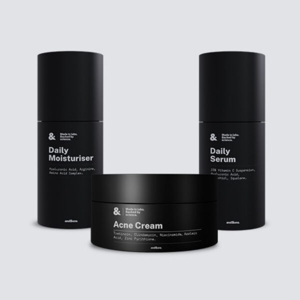 AndSons Acne Essential Kit (Tretinoin 0.0125% Acne Cream + Moisturiser + Serum)