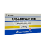 Apo-Atorvastatin 20mg Tablet | atorvastatin | cholesterol lowering lipid tablet | DoctorOnCall Malaysia