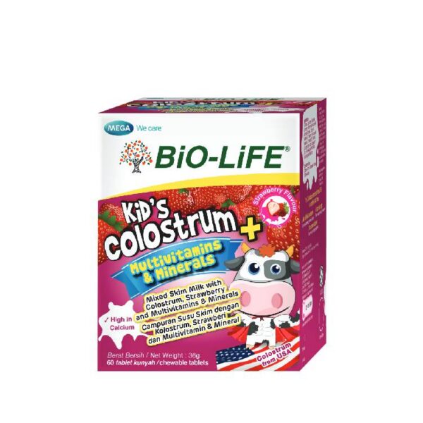Bio-life Kid’s Colostrum + Multivitamins and Minerals Chewies Strawberry