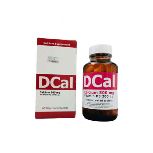 Dcal Calcium 500mg + Vitamin D3 Tablet 60s