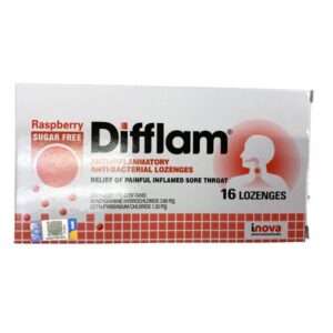 Difflam Anti-inflammatory Anti-Bacterial Lozenges (Raspberry) - 16s