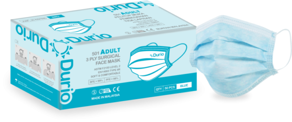 Durio 501 Adult 3 Ply Surgical Face Mask