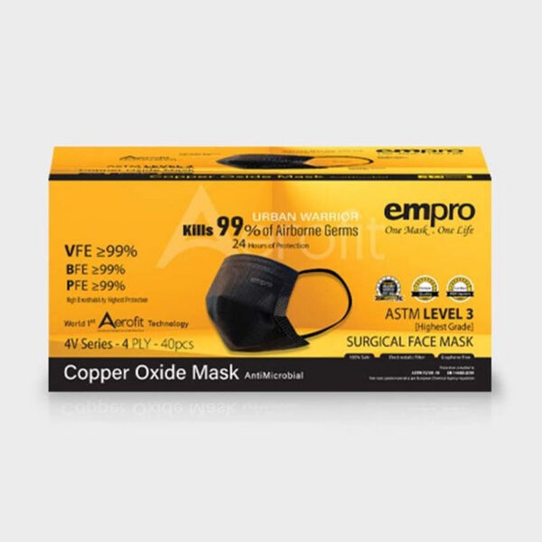 Empro 4V-series 4ply Aerofit Surgical Face Mask – Black