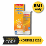 Kordel’s Vitamin C 1000mg + Zinc Effervescent Tablet (Orange)