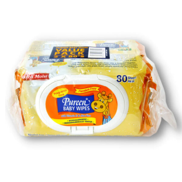 Pureen Fragrance Free Baby Wipes – Orange