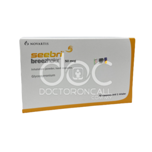 Seebri Breezhaler 50mcg Inhalation Powder Hard Capsule | glycopyrronium | COPD bronchodilator inhaler | DoctorOnCall Malaysia