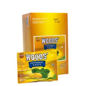 Woods Peppermint Drops Lozenges - Honey Lemon - 6s