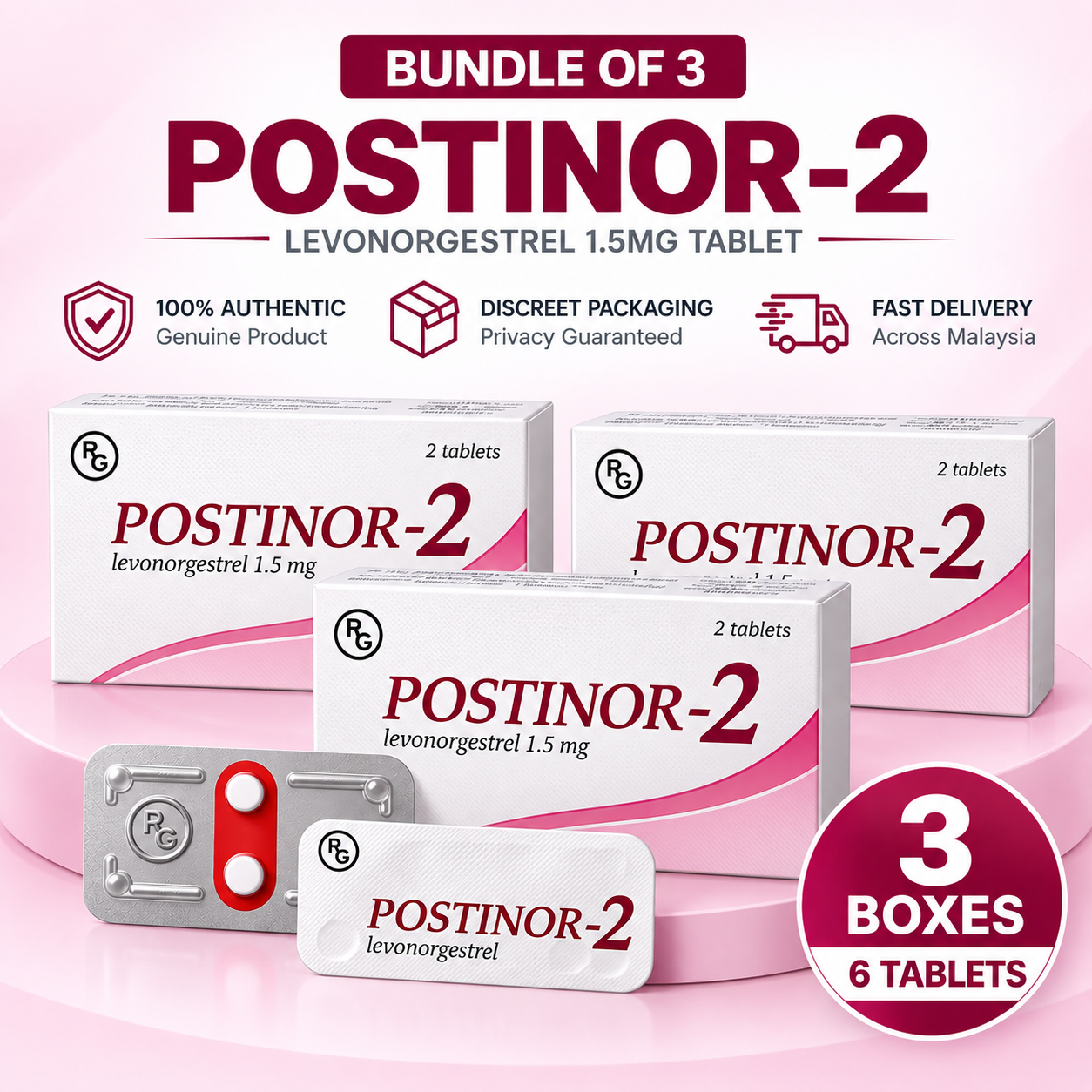 Postinor-2 0.75mg Tablet - 2s x3