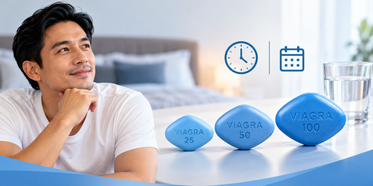 Panduan Pil Viagra: 25mg, 50mg atau 100mg – Cara Pengambilan & Berapa Lama Kesannya Bertahan